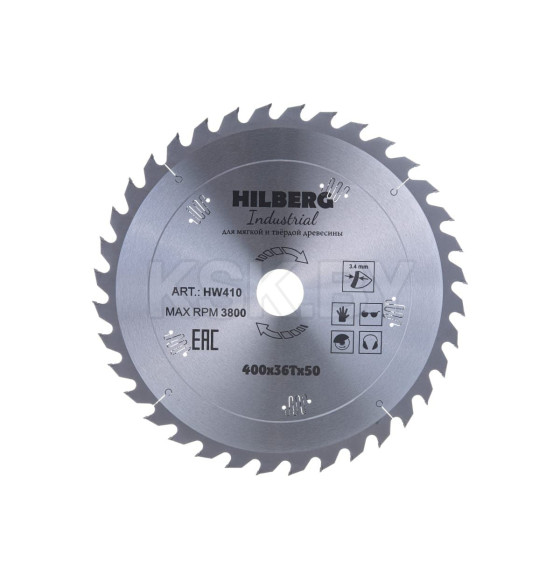 Диск пильный по дереву 400х36Тх50 мм Hilberg Industrial HW410 (HW410) 