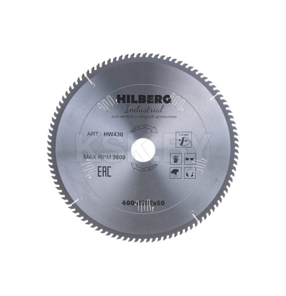 Диск пильный по дереву 400х100Тх50 мм Hilberg Industrial HW430 (HW430) 