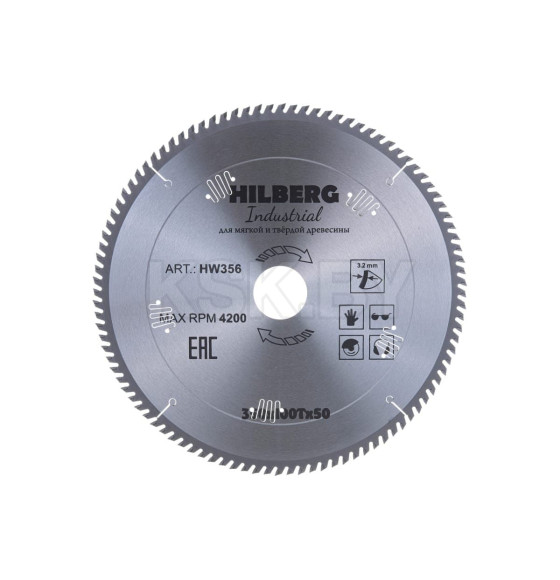 Диск пильный по дереву 350х100Тх50 мм Hilberg Industrial HW356 (HW356) 