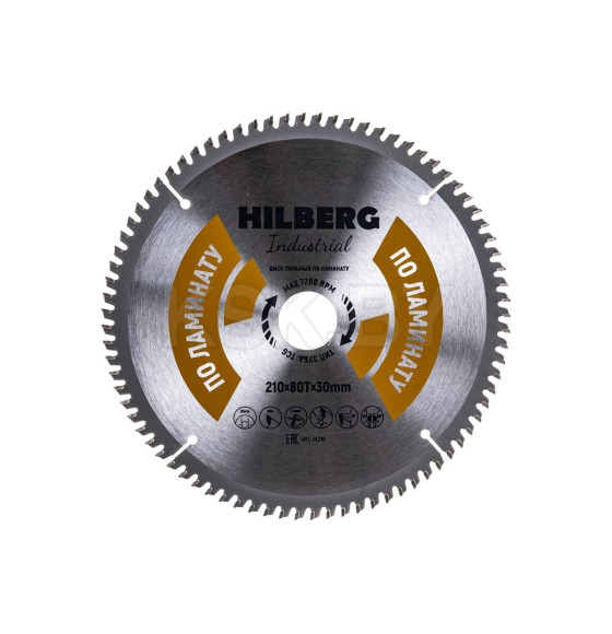 Диск пильный по ламинату 210х80Тх30 мм Hilberg Industrial HL210 (HL210) 