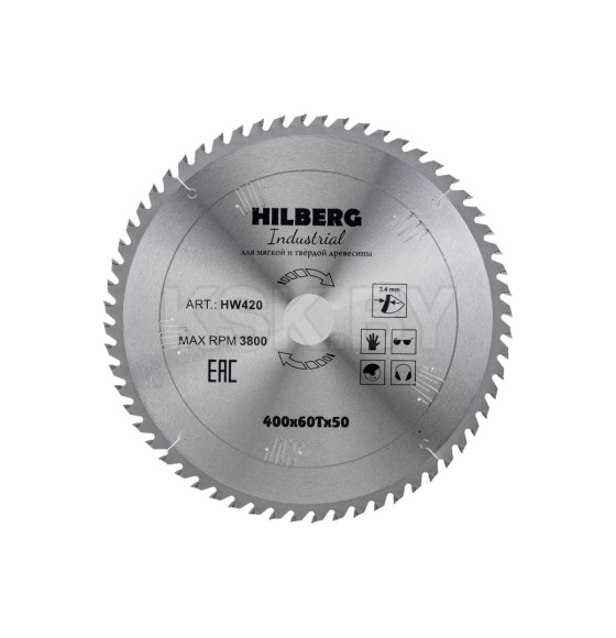 Диск пильный по дереву 400х60Тх50 мм Hilberg Industrial HW420 (HW420) 