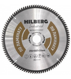 Диск пильный по ламинату 255х100Тх30 мм Hilberg Industrial HL255