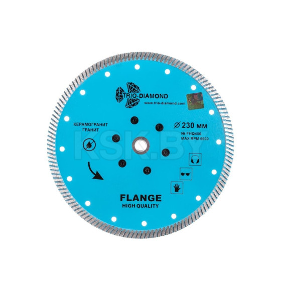 Диск алмазный отрезной 230хМ14 Турбо с фланцем hot press Trio-diamond FHQ456 (FHQ456) 