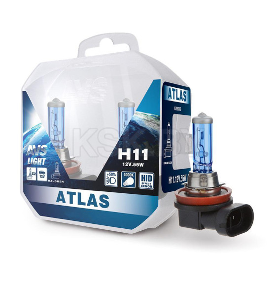 Автолампа AVS ATLAS PLASTIC BOX/5000К/PB H11.12V.55W.Plastic box (уп. 2шт.). (A78906S) 