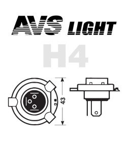 Автолампа AVS SIRIUS/NIGHT WAY/ PB H4.12V.60/55W.Plastic box (уп. 2шт.).