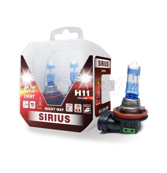 Автолампа AVS SIRIUS/NIGHT WAY/ PB H11.12V.55W.Plastic box (уп. 2шт.). (A78945S) 