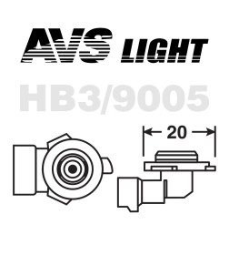 Автолампа AVS SIRIUS/NIGHT WAY/ PB HB3/9005.12V.65W.Plastic box (уп. 2шт.).