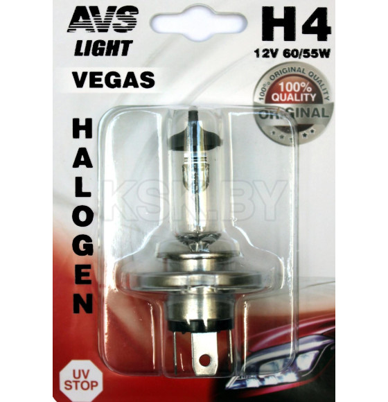 Автолампа AVS Vegas  H4.12V.60/55W.1шт. (A78482S) 