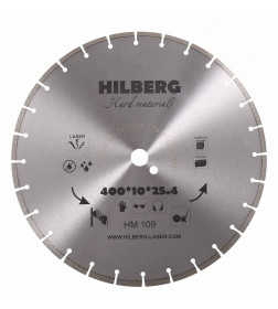 Диск алмазный отрезной 400х25,4 мм Hilberg Hard Materials Лазер HM109