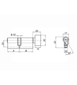 Цилиндровый механизм Palladium ZN 60 C BK PB