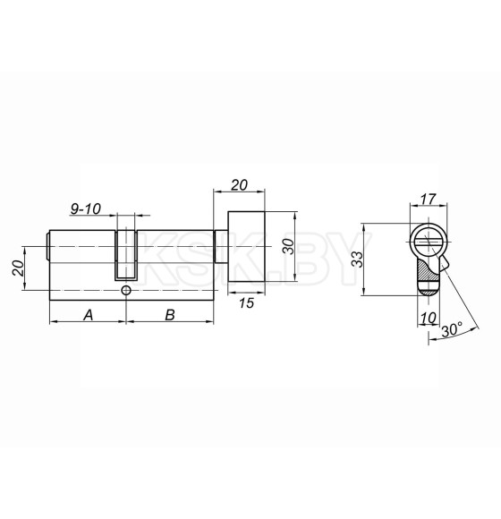 Цилиндровый механизм Palladium ZN 90 (35x55) C BK SN