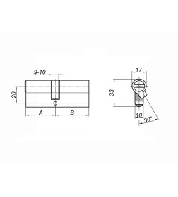 Цилиндровый механизм Palladium ZN 80 (35/45) C ET SN