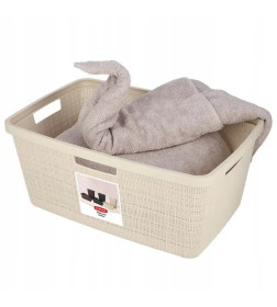 Корзина для глаженного белья Jute 46л, кремовый