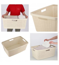 Корзина для глаженного белья Jute 46л, кремовый