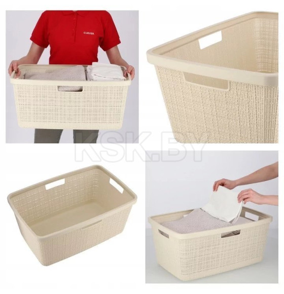 Корзина для глаженного белья Jute 46л, кремовый (245980) 