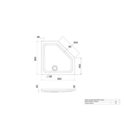 Поддон душевой пятиугольный 90х90 см Triton ПД28 Щ0000052850