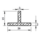 Тавр алюминиевый 20х15х2х2000мм (00245) 