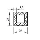 Трубка алюминиевая квадратная 25х25х1,5х1000мм (01174) 
