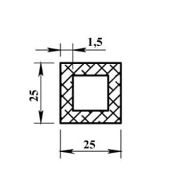 Трубка алюминиевая квадратная 25х25х1,5х1000мм