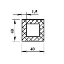 Трубка алюминиевая квадратная 40х40х1,5х2000мм (00251) 