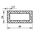 Трубка алюминиевая прямоугольная 40х20х1,5х2000мм (00651) 