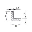 Уголок алюминиевый 10х10х1,2х1000мм серебро (06431) 