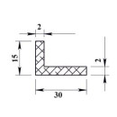 Уголок алюминиевый 30х15х2х2000мм (01751) 