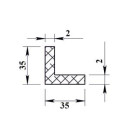 Уголок алюминиевый 35х35х2х2000мм (00434) 