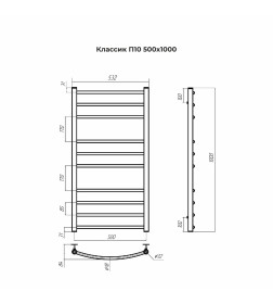 Полотенцесушитель Классик П10 500х1000