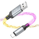 Кабель hoco U112, для Lightning, светящийся (88801) 