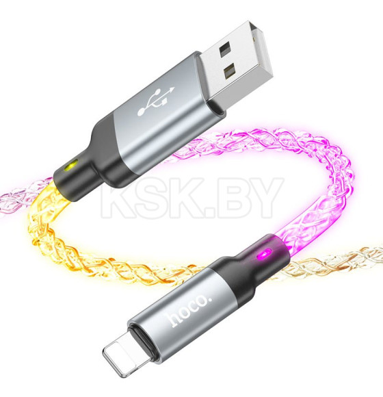 Кабель hoco U112, для Lightning, светящийся (88801) 