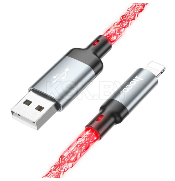 Кабель hoco U112, для Lightning, светящийся (88801) 