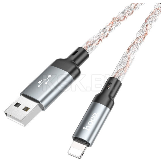 Кабель hoco U112, для Lightning, светящийся (88801) 