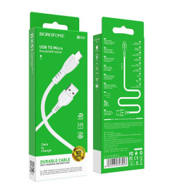 Кабель BOROFONE BX51 2,4A для Micro белый 1 метр