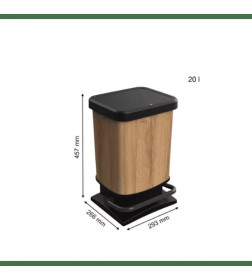 Урна для мусора с педалью Paso 20 л, дерево