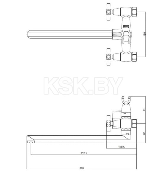 Смеситель для ванны Voda Dive DV31 (DV31) 