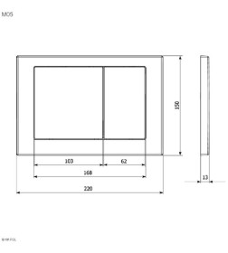 Кнопка для инсталляции KK POL Alfa M05 (матовый хром) 350/PPS/058-00-00