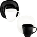 Набор чашек с блюдцами стеклокерам."Carine Black/White" 12пр. (74491) 