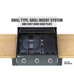 Гриль газовый Sahara 3 Burner Oak BBQ, дымчатый/дуб, Артикул: S350EW-ST