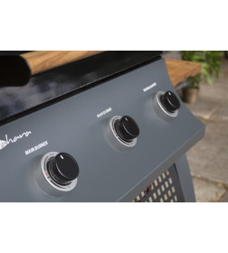 Гриль газовый Sahara 3 Burner Oak BBQ, дымчатый/дуб, Артикул: S350EW-ST