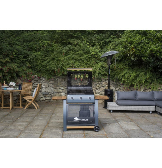 Гриль газовый Sahara 3 Burner Oak BBQ, дымчатый/дуб, Артикул: S350EW-ST (S350EW-ST) 