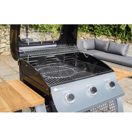 Гриль газовый Sahara 3 Burner Oak BBQ, дымчатый/дуб, Артикул: S350EW-ST (S350EW-ST) 