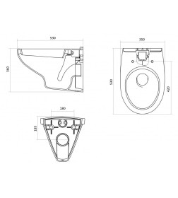 Унитаз подвесной с инсталляцией (кнопка смыва черная, сиденье duroplast, soft-close) Santek ПЭК Бореаль 1.WH50.1.775