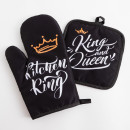 Кухонный набор 2 прихватки «King», прихватка 17х17 см, рукав. 26х16 см Доляна (5395309) 