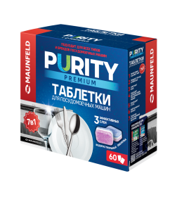 Таблетки для посудомоечных машин MAUNFELD Purity Premium all in 1 MDT60PP (60 шт. в упаковке)