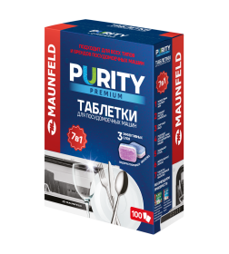 Таблетки для посудомоечных машин MAUNFELD Purity Premium all in 1 MDT100PP (100 шт. в упаковке)