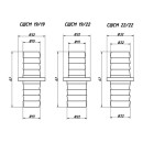 Соединитель для сливных шлангов 19х19мм (9-0001) 