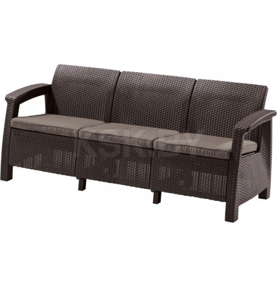 Скамья трехместная CORFU II MAX LOVE SEAT, коричневый (258947) 