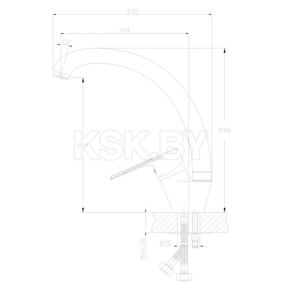 Смеситель для кухни Rossinka Silvermix  RS28-23 (RS28-23) 