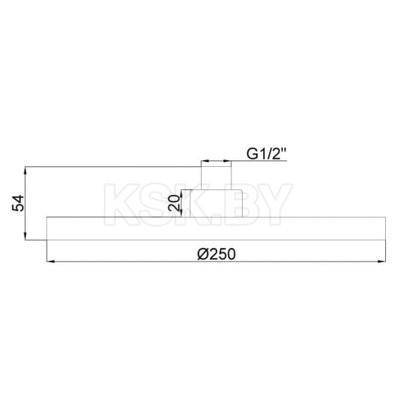 Лейка для верхнего душа Rubineta River, 36828 (36828) 